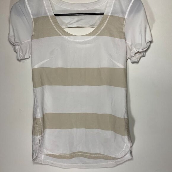 Lululemon Lightened Up Short Sleeve Stroll Striped Printed Top - Picture 2 of 5